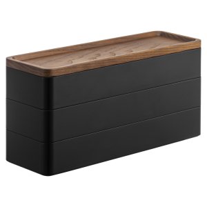 3-patrový úložný box YAMAZAKI Rin 5810, černý
